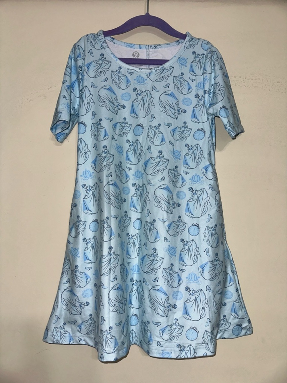 Charlie’s Project Girls' NWOT Light Blue Princess-Print Casual Swing Dress